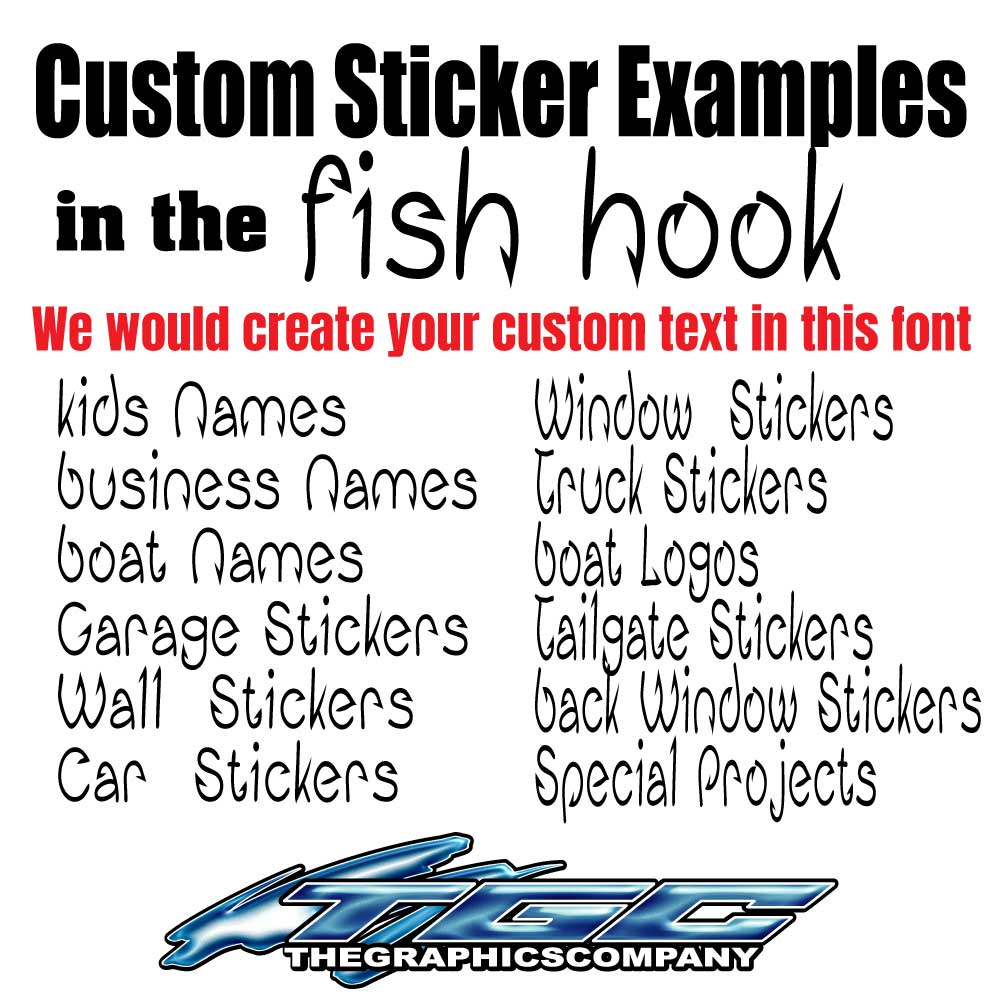 Custom Stickers Fish Hook – The Graphics Company