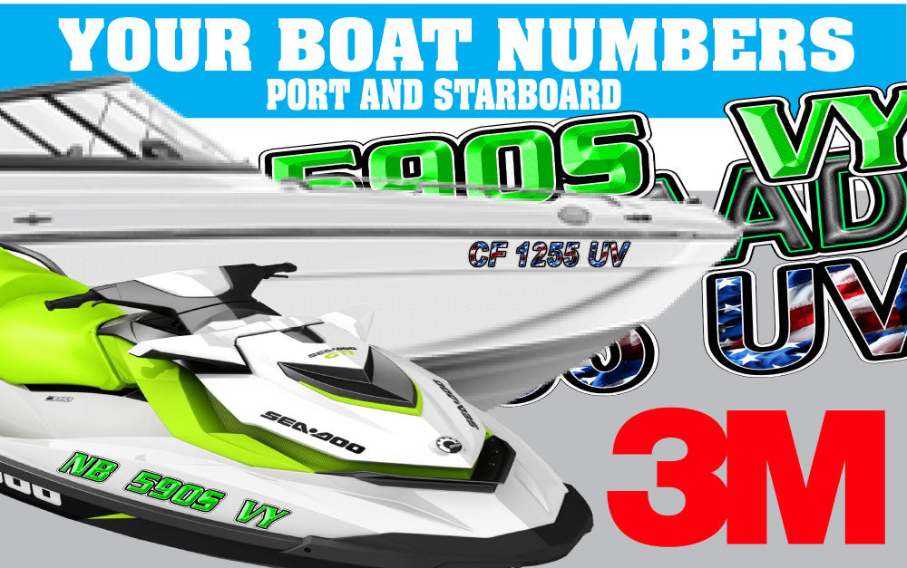 Outlined Blue Boat Registration Numbers – The Graphics Company