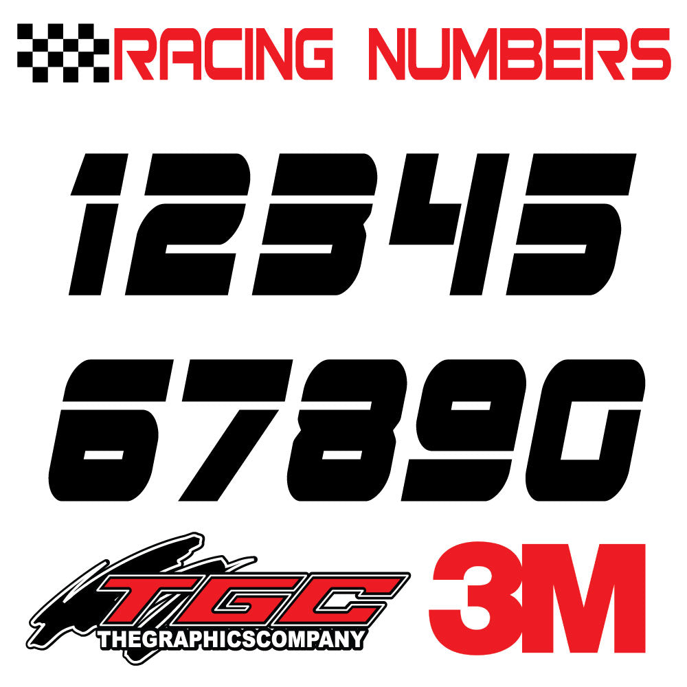 Rally Race Numbers Decals – RATMALLY MAKINA EDITION – 3-Pack – Vinyl Graphics