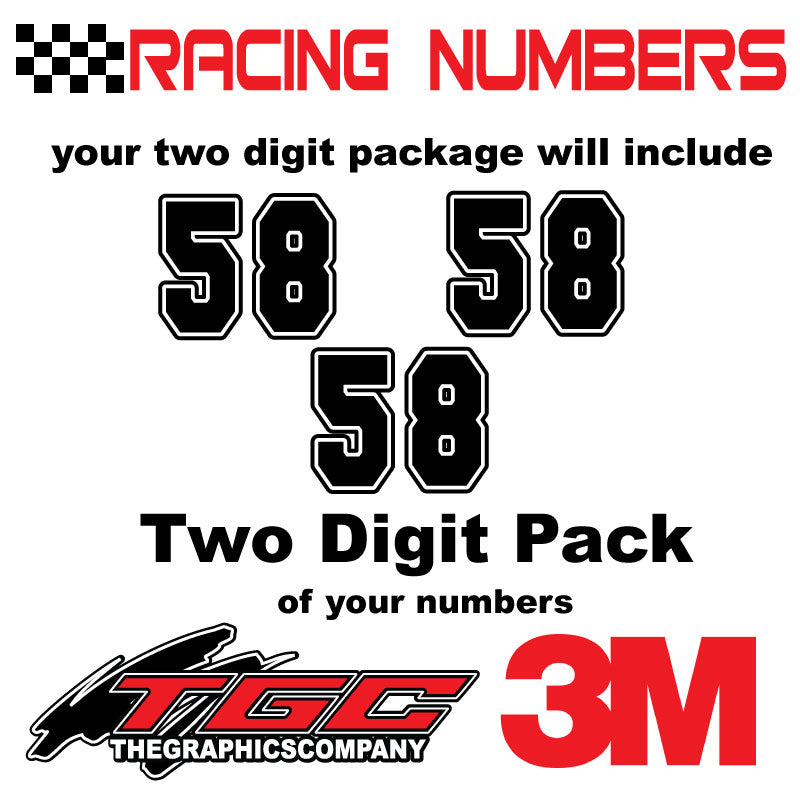 OTK Style Single Race Number Stickers (x10 pack) - Worldwide