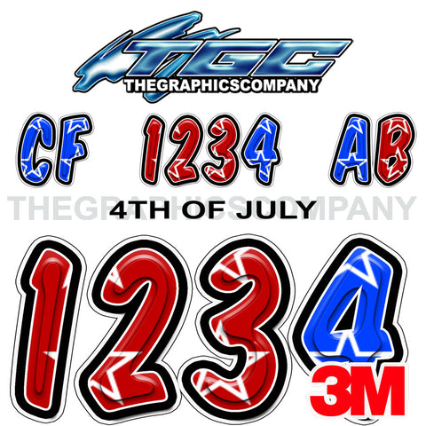 4th of July Custom Boat Registration Numbers