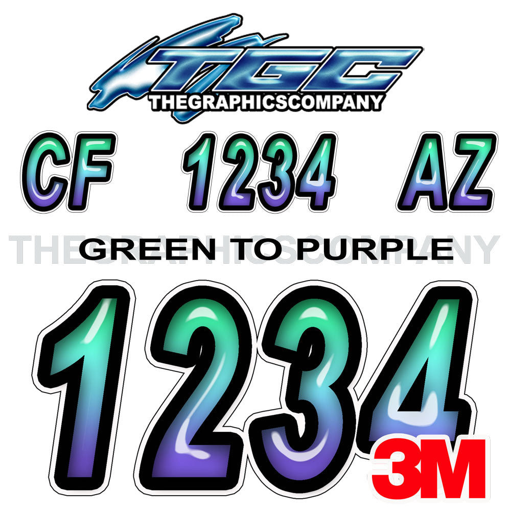 Green to Purple Boat Registration Numbers – The Graphics Company