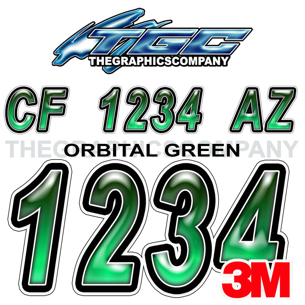 Orbital Dark Green Boat Registration Numbers – The Graphics Company