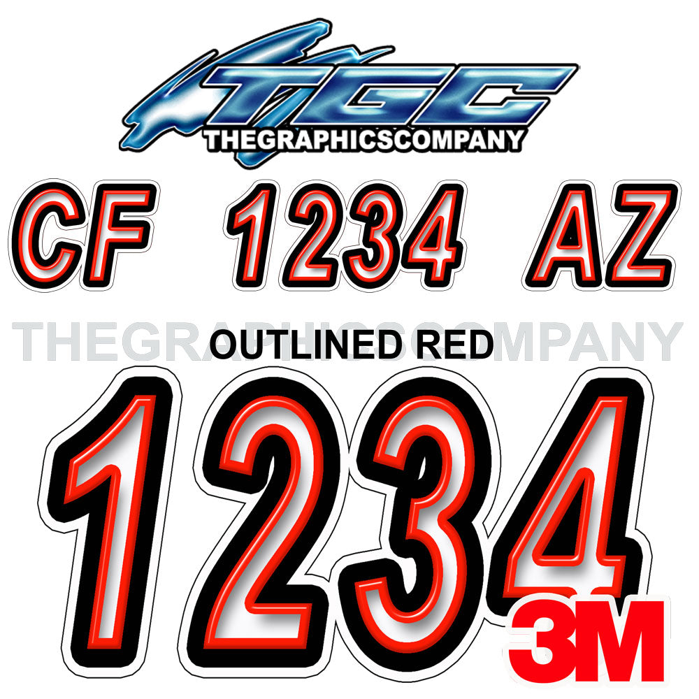 Outlined Red Boat Registration Numbers The Graphics Company