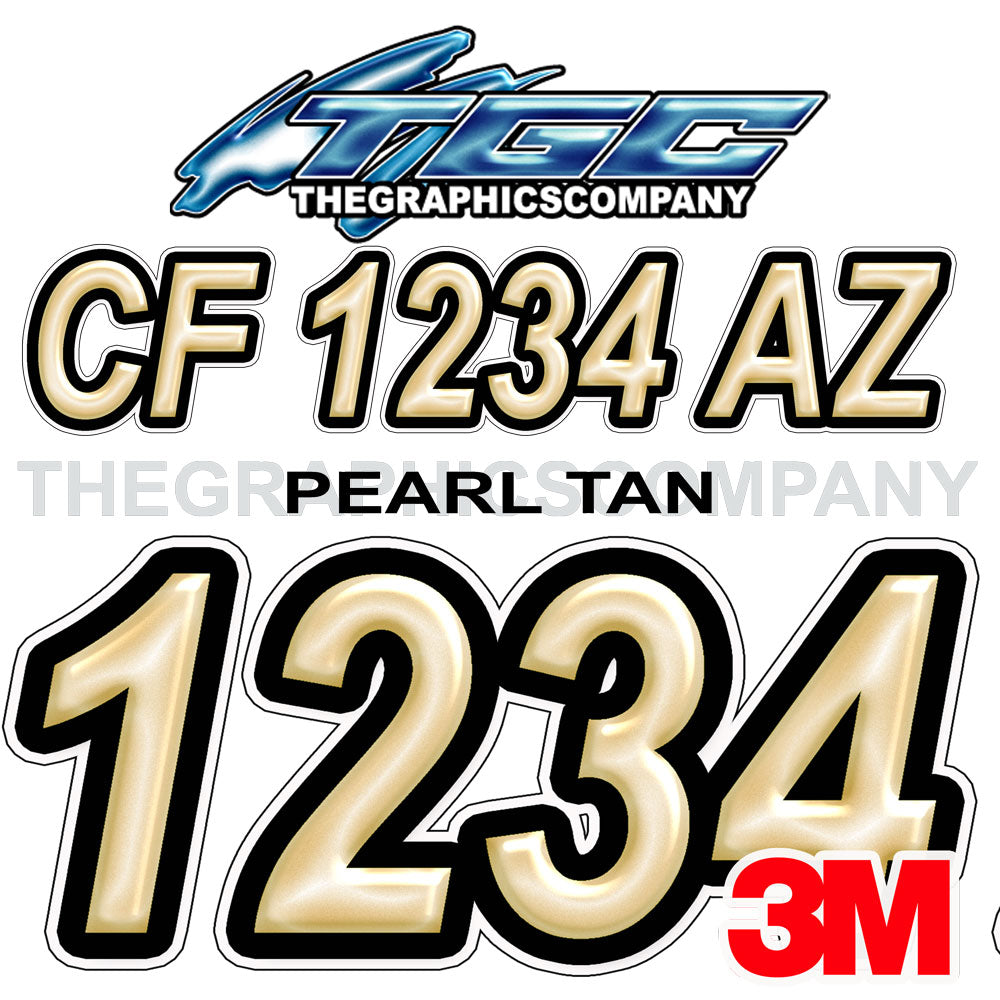 Pearl Tan Boat Registration Numbers – The Graphics Company