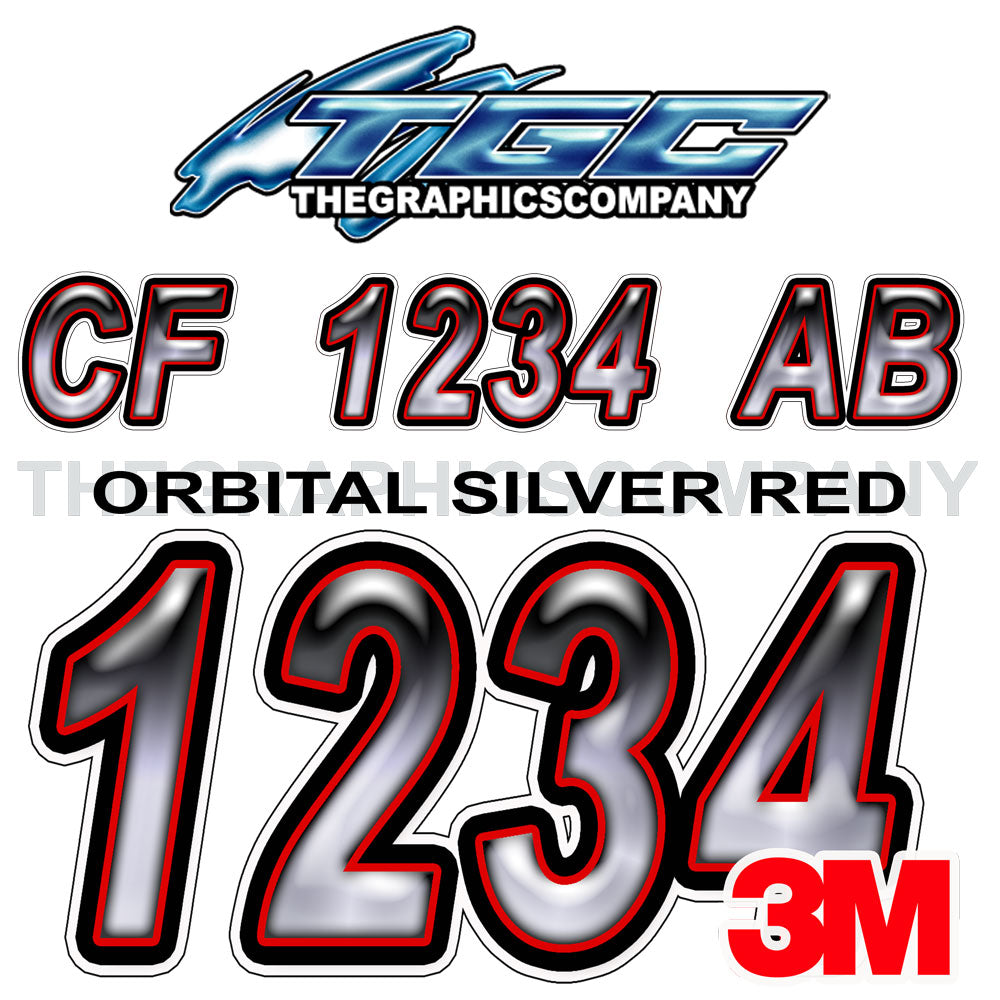 Orbital Silver with Red Boat Registration Numbers – The Graphics