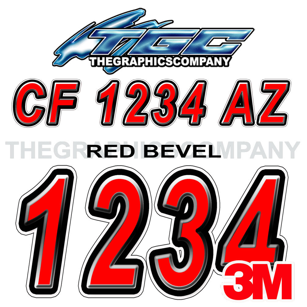 Beveled Red Boat Registration Numbers – The Graphics Company