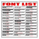 Black and Metallic Silver Boat Registration Numbers