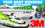 Pearl White Blue Boat Registration Numbers