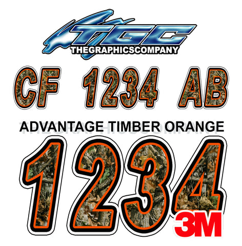 Advantage Timber with Orange Boat Registration Numbers
