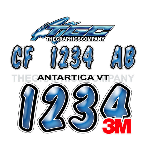 Antartica Blue VT Boat Registration Numbers