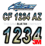 Blue Tan Boat Registration Numbers