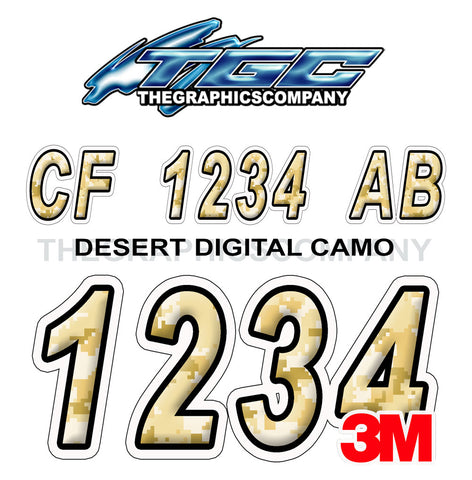Desert Digital Camo Boat Registration Numbers