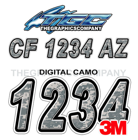 Digital Camo Boat Registration Numbers