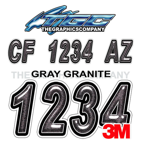 Gray Granite Boat Registration Numbers