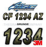 Grunge Boat Registration Numbers