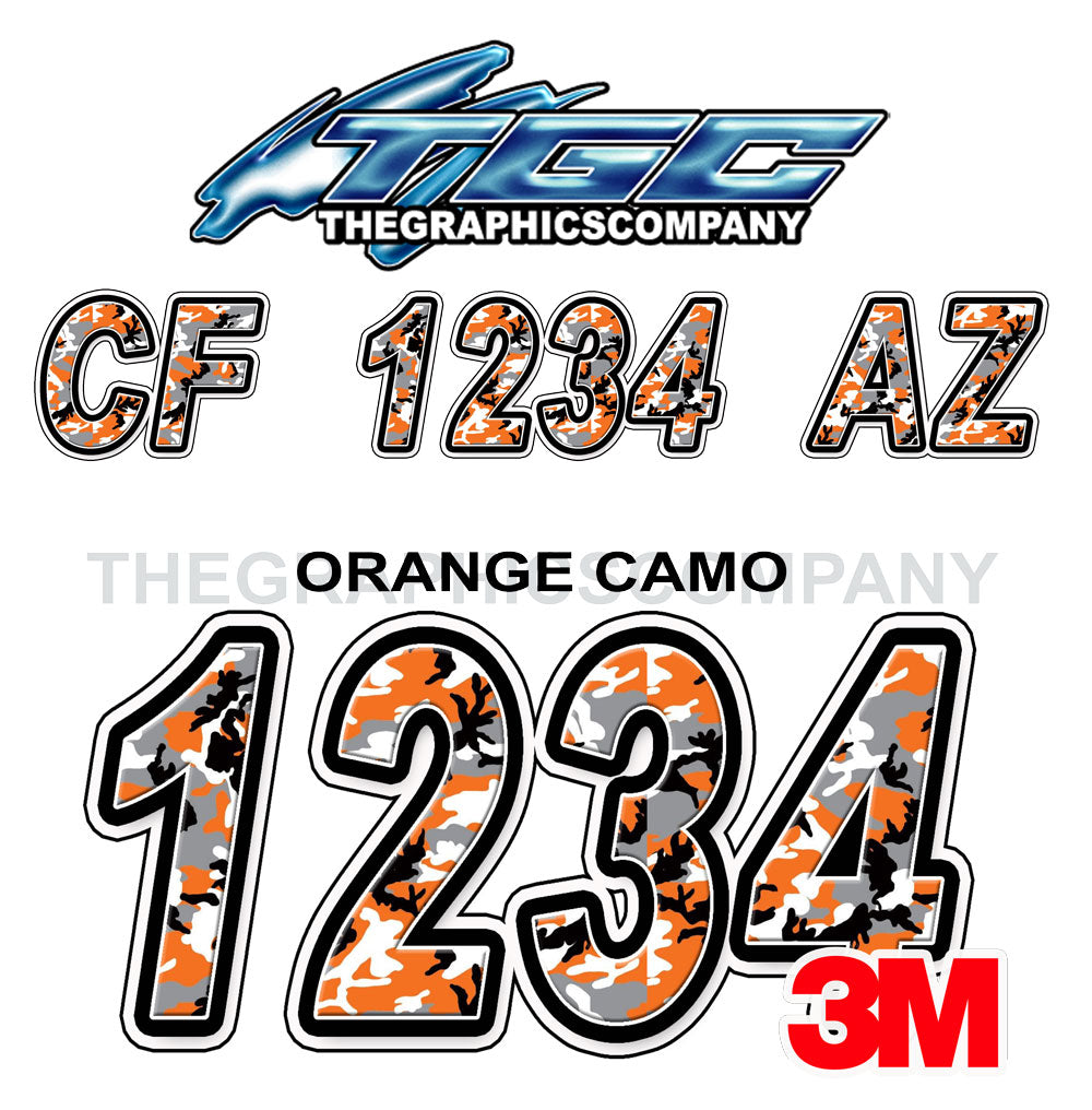 Orange Camo Boat Registration Numbers – The Graphics Company