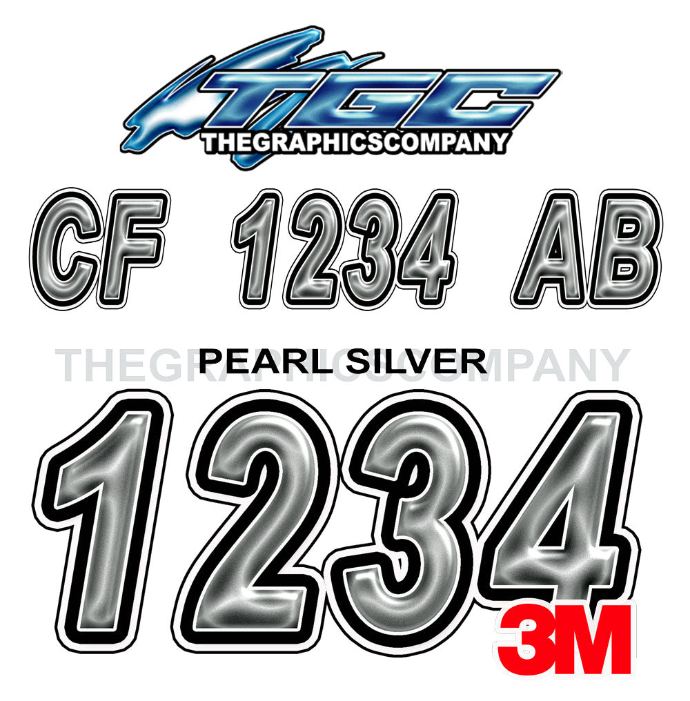 Custom Boating Numbers Pearl Silver Boat Registration Numbers (Copy) – The Graphics Company