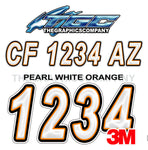 Pearl White Orange Boat Registration Numbers