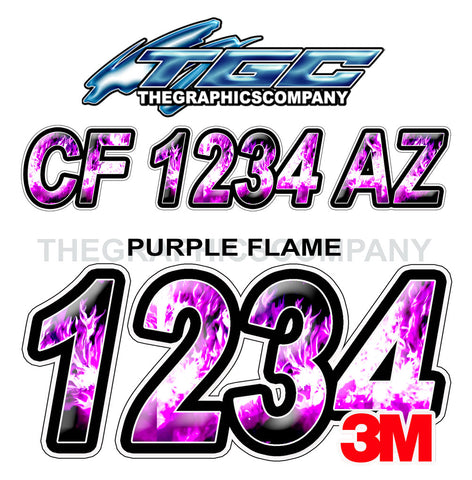 Purple Flame Boat Registration Numbers