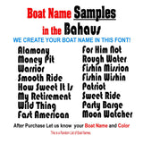 Bauhaus Custom Boat Names