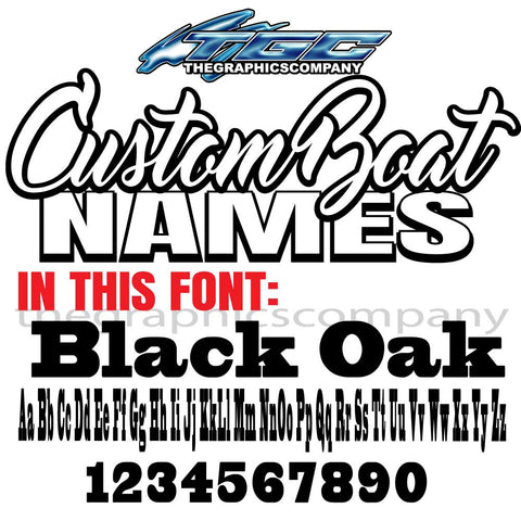 Custom Boat Name Black Oak