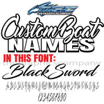 Custom Boat Name Black Sword