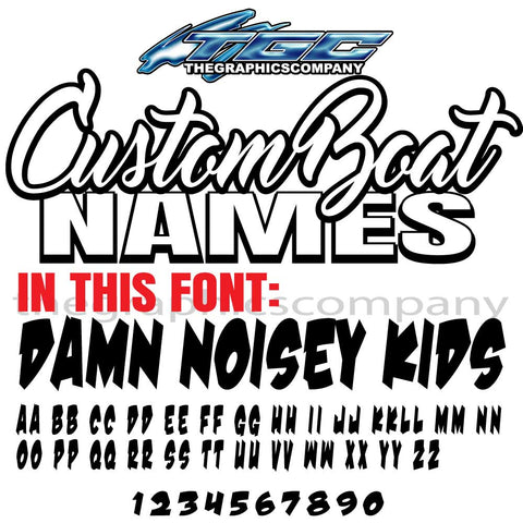 Custom Boat Names Damn Noisey Kids