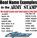 Army Stamp Custom Boat Names
