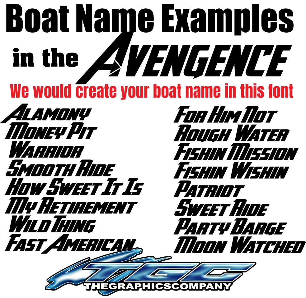 Custom Boat Names Avengence – The Graphics Company