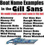 Custom Boat Names Gill Sans 