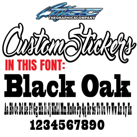 Custom Stickers Black Oak