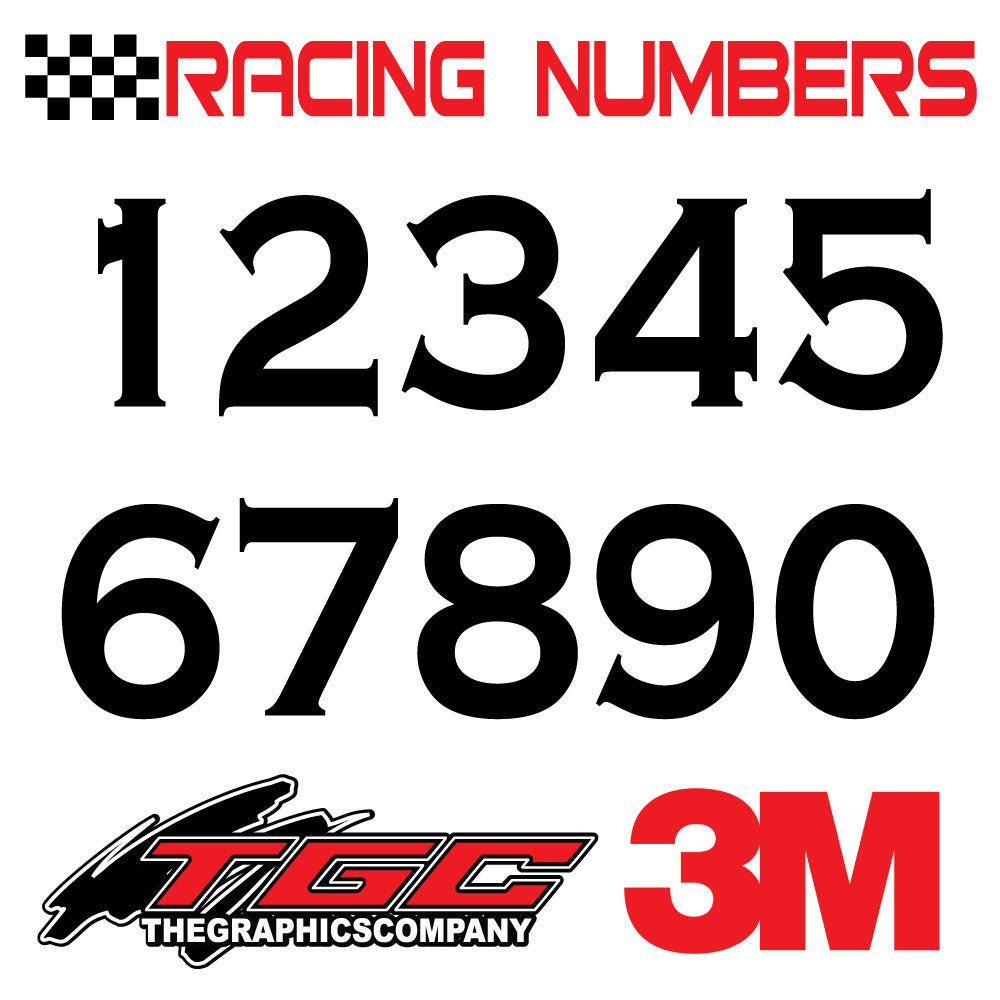 Racing Numbers Vinyl Decals Stickers Cooperplate 3 pack – The Graphics ...