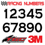 Racing Numbers Vinyl Decals Stickers Cooperplate 3 pack