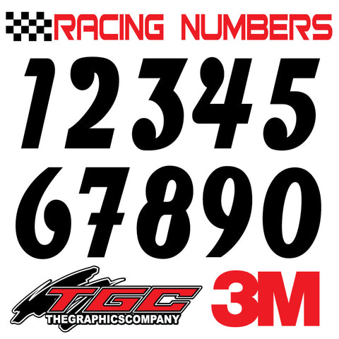 Racing Numbers Vinyl Decals Stickers Magneto 3 pack