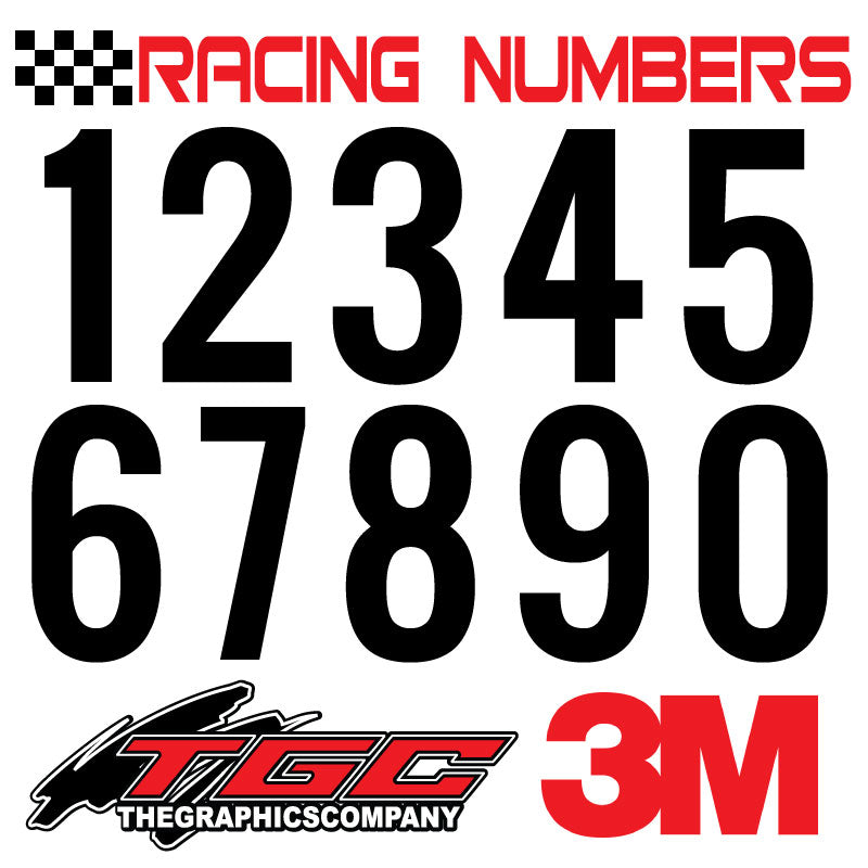 Racing Numbers Vinyl Decals Stickers Oswald 3 pack – The Graphics Company