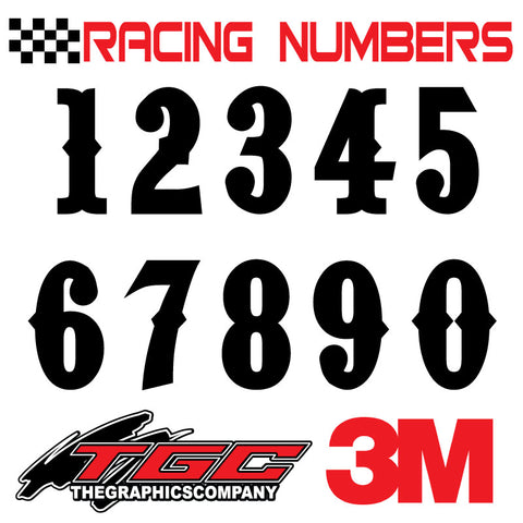 Racing Numbers Vinyl Decals Stickers Pointedly Mad 3 pack