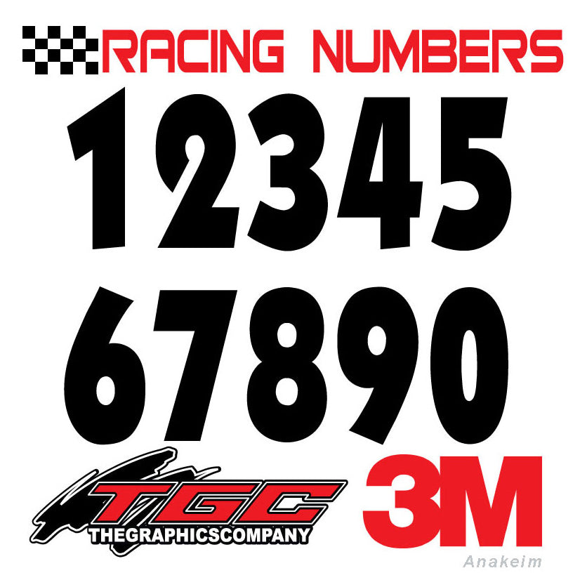 X Number Racing Decal Racing Numbers Vinyl Decals Stickers Anakeim 3 pack – The Graphics Company