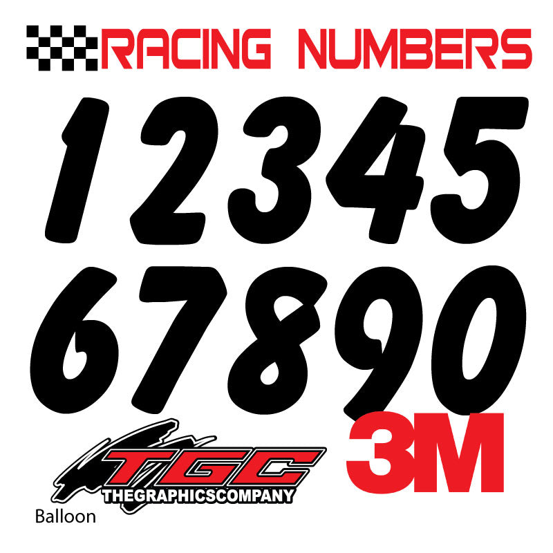 X Number Racing Decal Racing Numbers Vinyl Decals Stickers Balloon 3 pack – The Graphics Company
