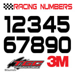 Racing Numbers Vinyl Decals Stickers Bitsumishi 3 pack