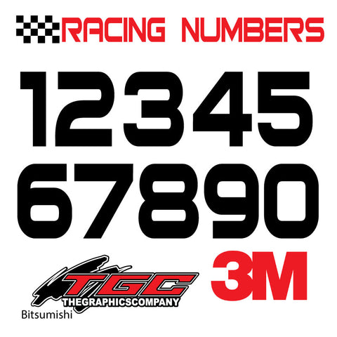 X Number Racing Decal Racing Numbers Vinyl Decals Stickers Bitsumishi 3 pack – The Graphics ...