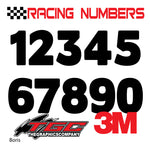 Racing Numbers Vinyl Decals Stickers Boris 3 pack