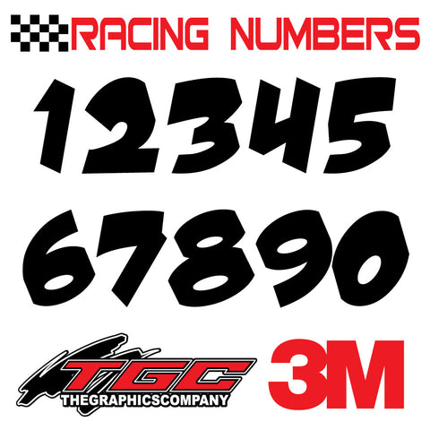 Racing Numbers Vinyl Decals Stickers Noisy 3 pack