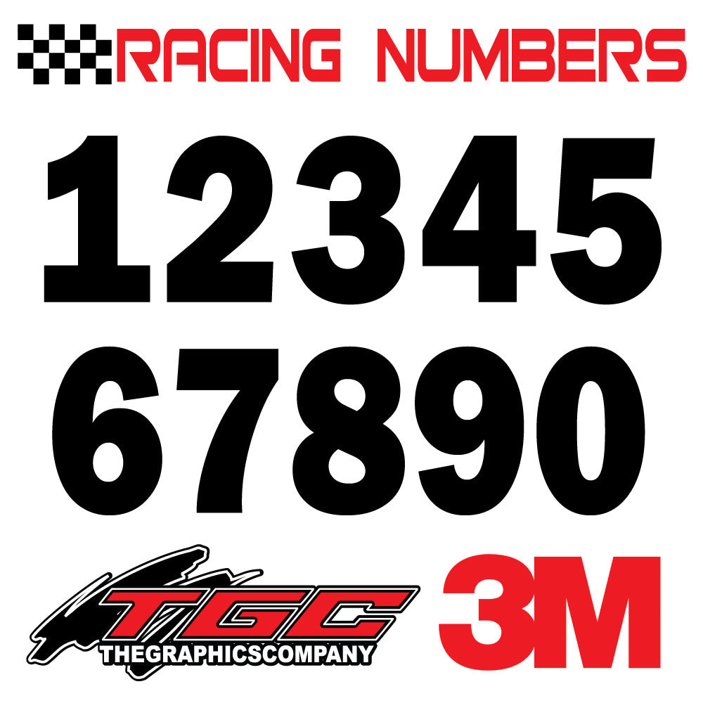 X Number Racing Decal Racing Numbers Vinyl Decals Stickers Franklin Heavy 3 pack – The ...