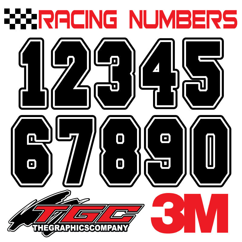 X Number Racing Decal Racing Numbers Vinyl Decals Stickers Freshman Sport 3 pack – The ...