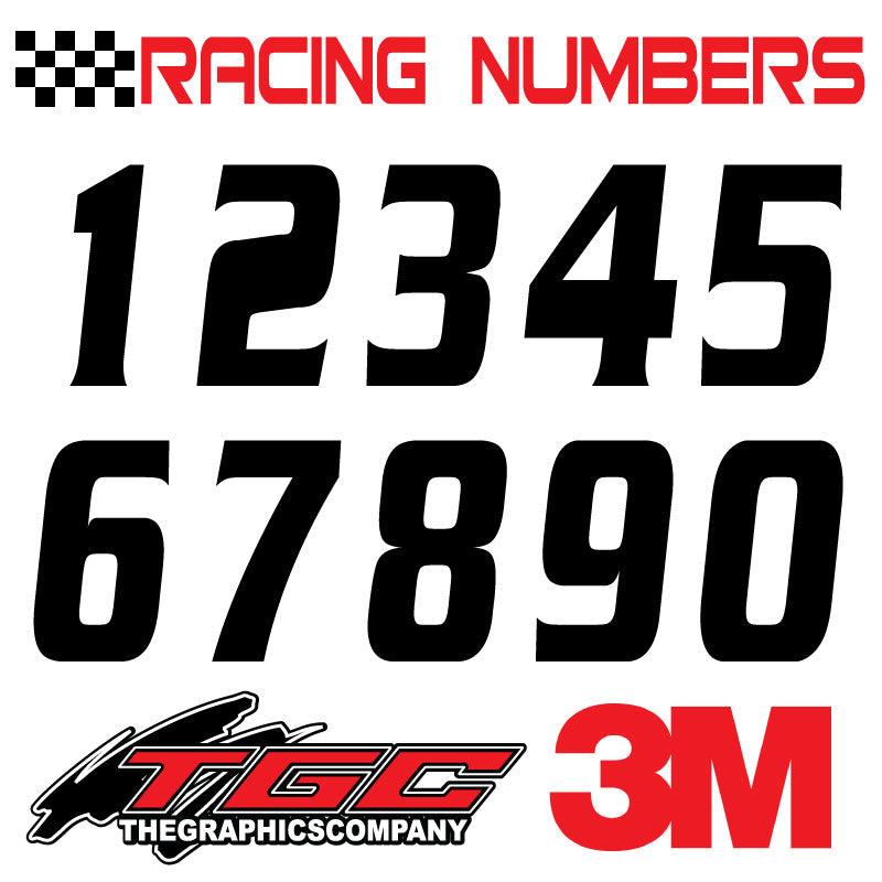 X Number Racing Decal Racing Numbers Vinyl Decals Stickers Serpentine 3 pack – The Graphics ...