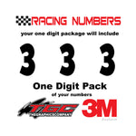 Racing Numbers Vinyl Decals Stickers Anakeim one digit pack