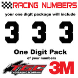 Racing Numbers Vinyl Decals Stickers FRESHMAN 3 pack