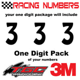 Racing Numbers Vinyl Decals Stickers Hobo 3 pack