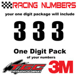 Racing Numbers Vinyl Decals Stickers Haittenchweiler 3 pack